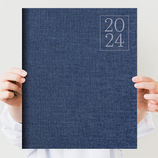 2024 Denim Large Monthly Planner