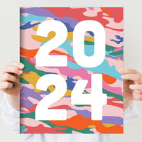 2024 Super Cali Camo Large Monthly Planner