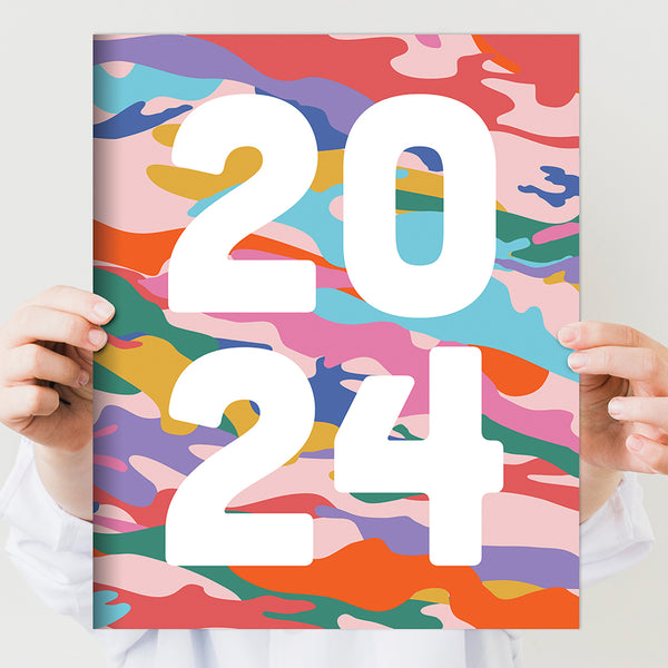 2024 Super Cali Camo Large Monthly Planner