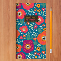 2024-2025 Bright Blooms Small Monthly Pocket Planner