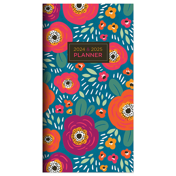 2024-2025 Bright Blooms Small Monthly Pocket Planner