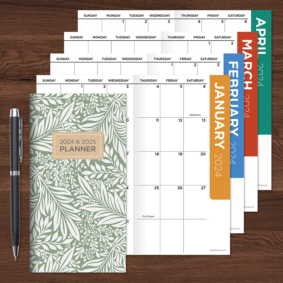 2024-2025 Earthly Toile Small Monthly Pocket Planner - 0