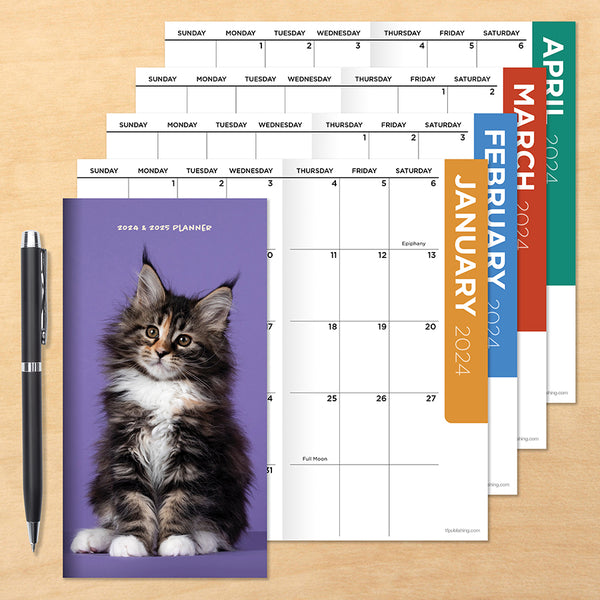 2024-2025 Kitten Small Monthly Pocket Planner