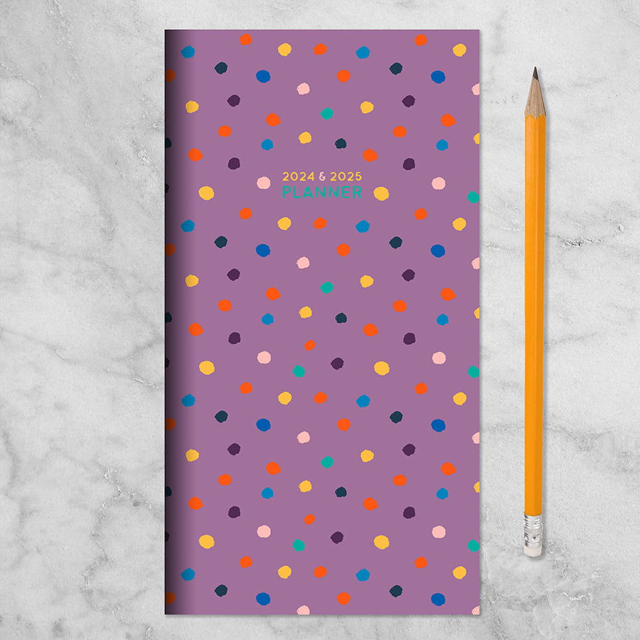 2024-2025 Polka & Purple Small Monthly Pocket Planner
