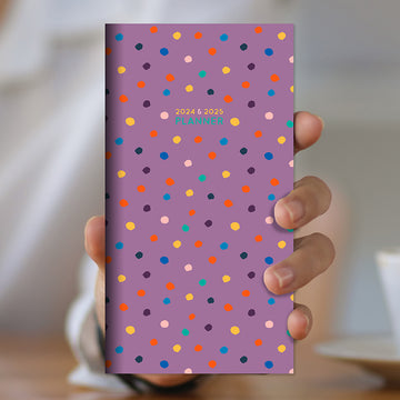 2024-2025 Polka & Purple Small Monthly Pocket Planner