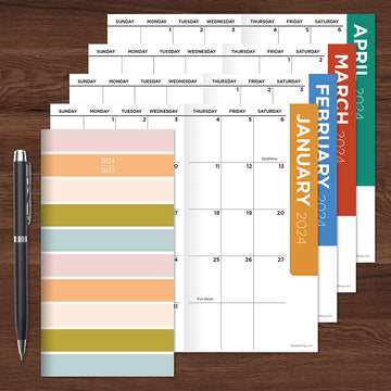 2024-2025 Preppy Pastel Small Monthly Pocket Planner