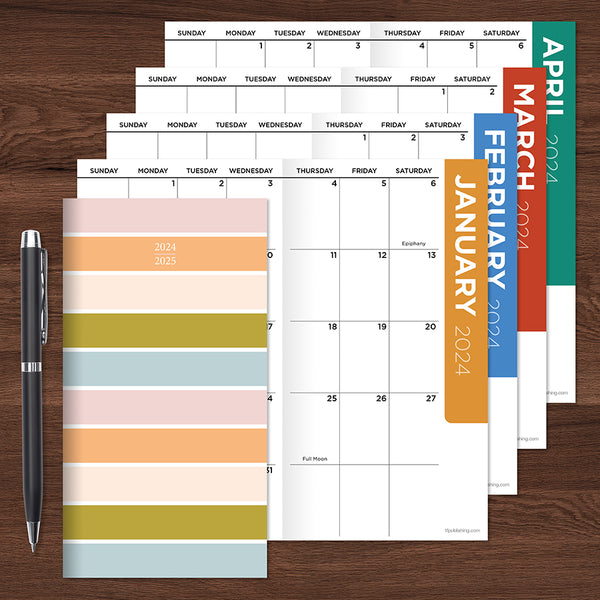2024-2025 Preppy Pastel Small Monthly Pocket Planner