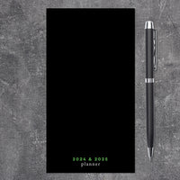 2024-2025 Simple Black Small Monthly Pocket Planner