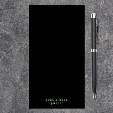2024-2025 Simple Black Small Monthly Pocket Planner