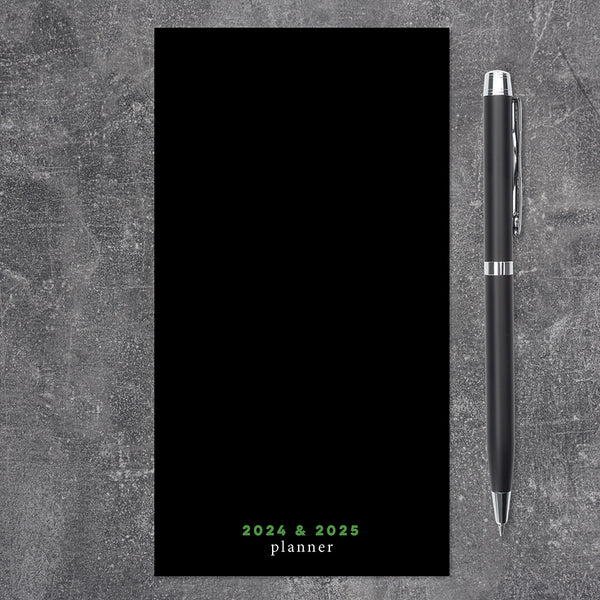 2024-2025 Simple Black Small Monthly Pocket Planner