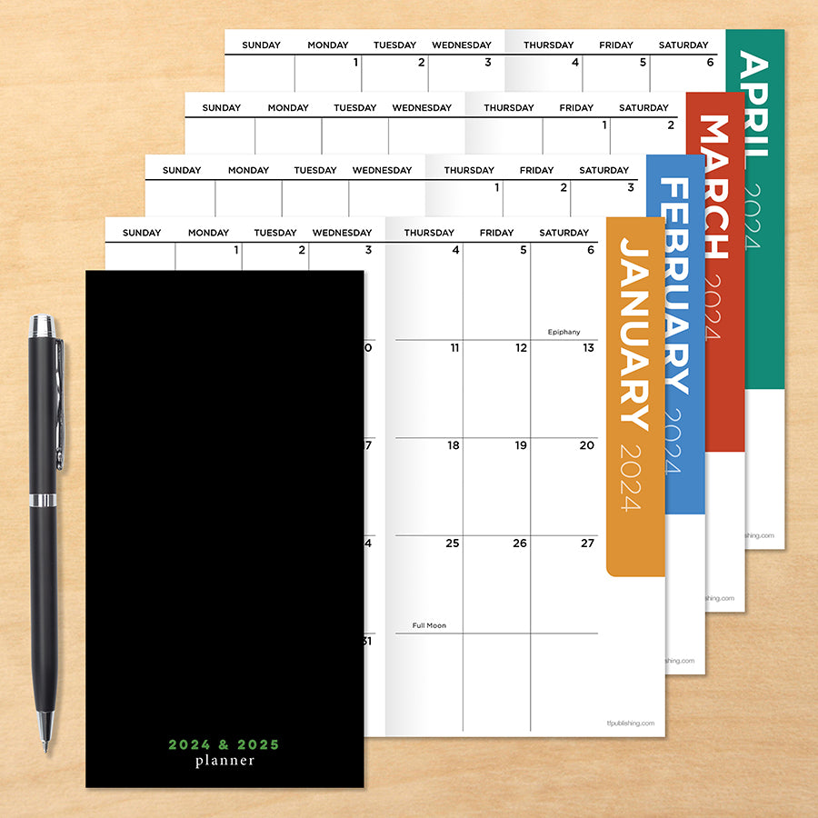 2024-2025 Simple Black Small Monthly Pocket Planner-2