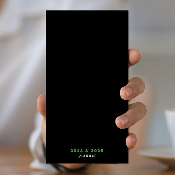 2024-2025 Simple Black Small Monthly Pocket Planner
