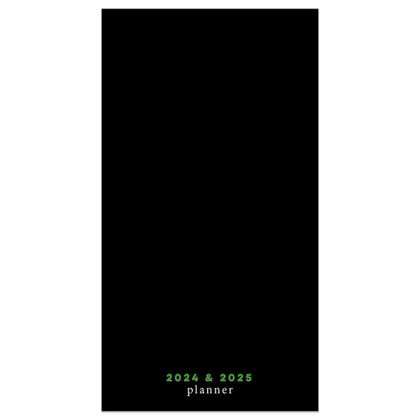 2024-2025 Simple Black Small Monthly Pocket Planner