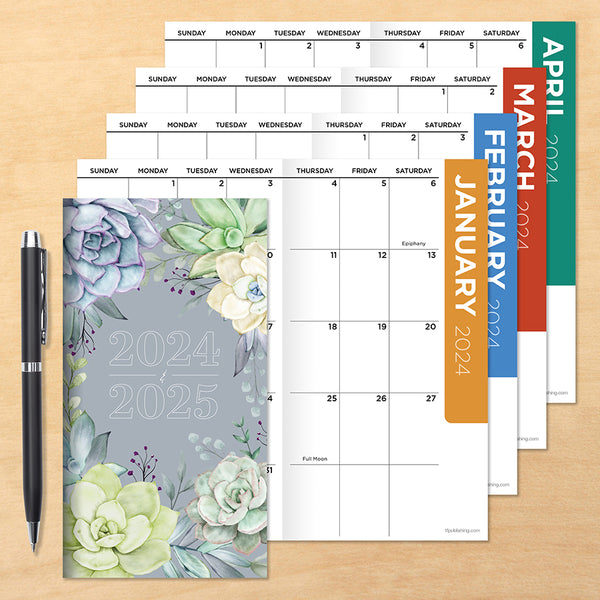 2024-2025 Succulent Small Monthly Pocket Planner