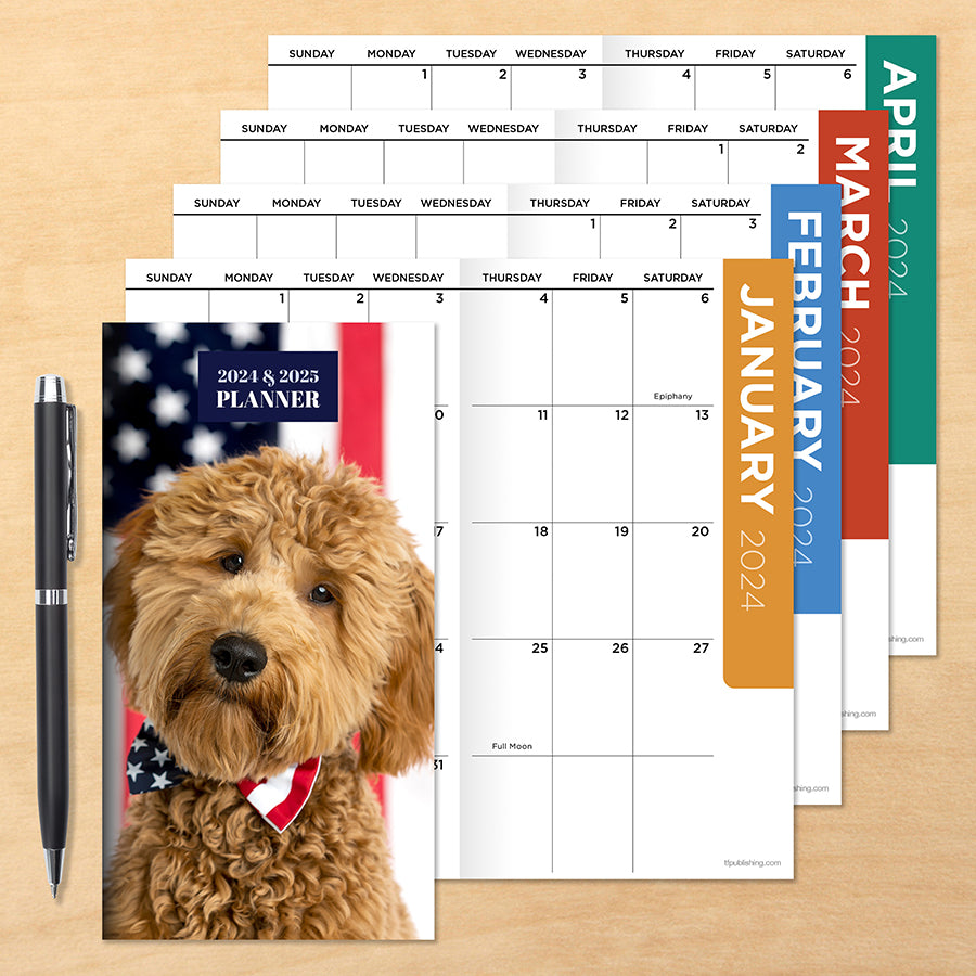 2024-2025 USA Doodle Dog Small Monthly Pocket Planner | TF Publishing |  Calendars + Planners - Journals + Stationery