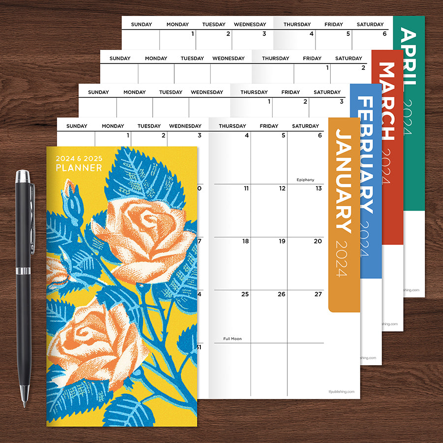 2024-2025 Vintage Rose Small Monthly Pocket Planner | TF Publishing |  Calendars + Planners - Journals + Stationery