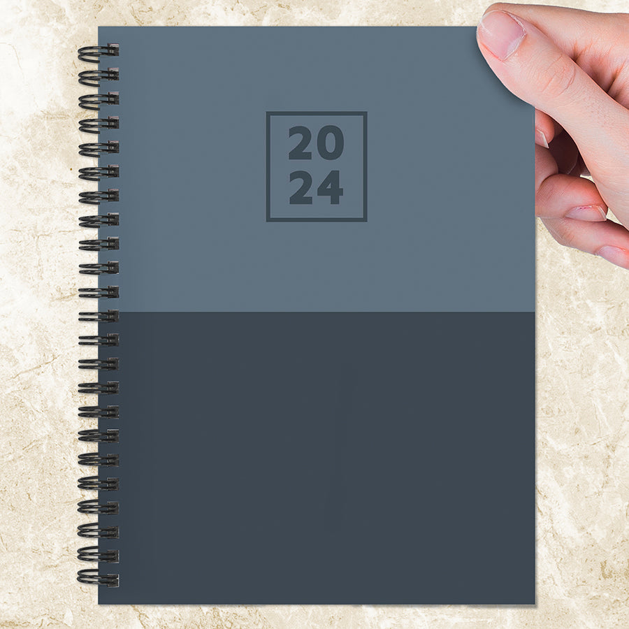 2024 Blue Blocked Medium Weekly Monthly Planner-3