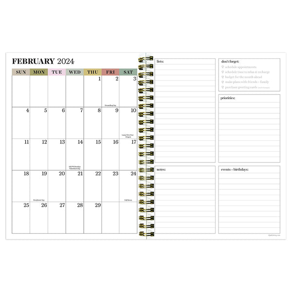 2024 Colors of the Season Medium Weekly Monthly Planner
