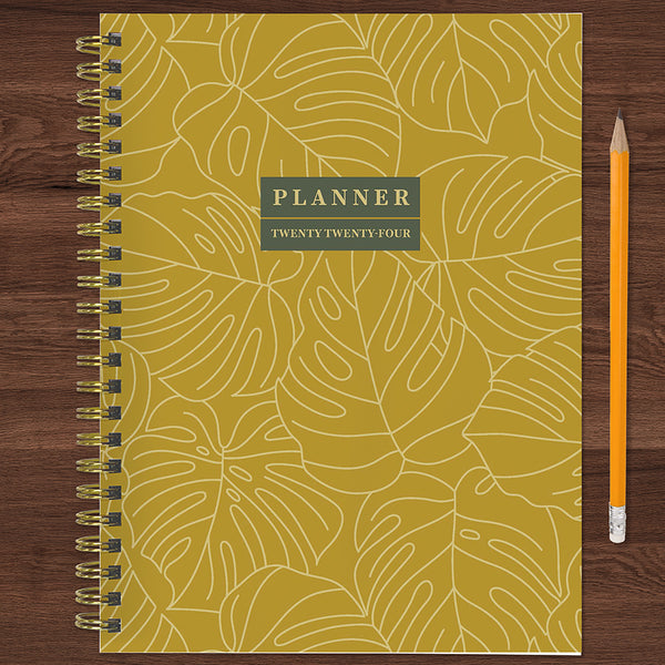 2024 Golden Foliage Medium Weekly Monthly Planner