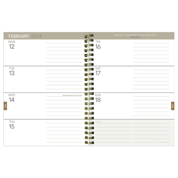 2024 Stone & Marble Medium Weekly Monthly Planner