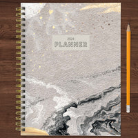 2024 Stone & Marble Medium Weekly Monthly Planner