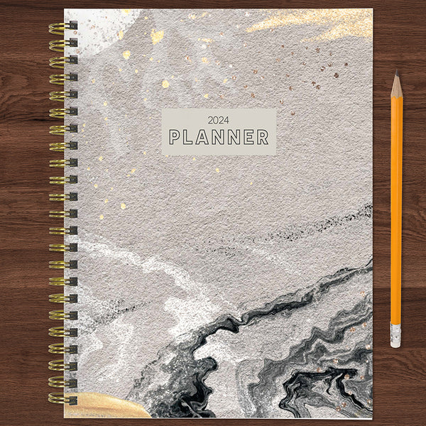 2024 Stone & Marble Medium Weekly Monthly Planner