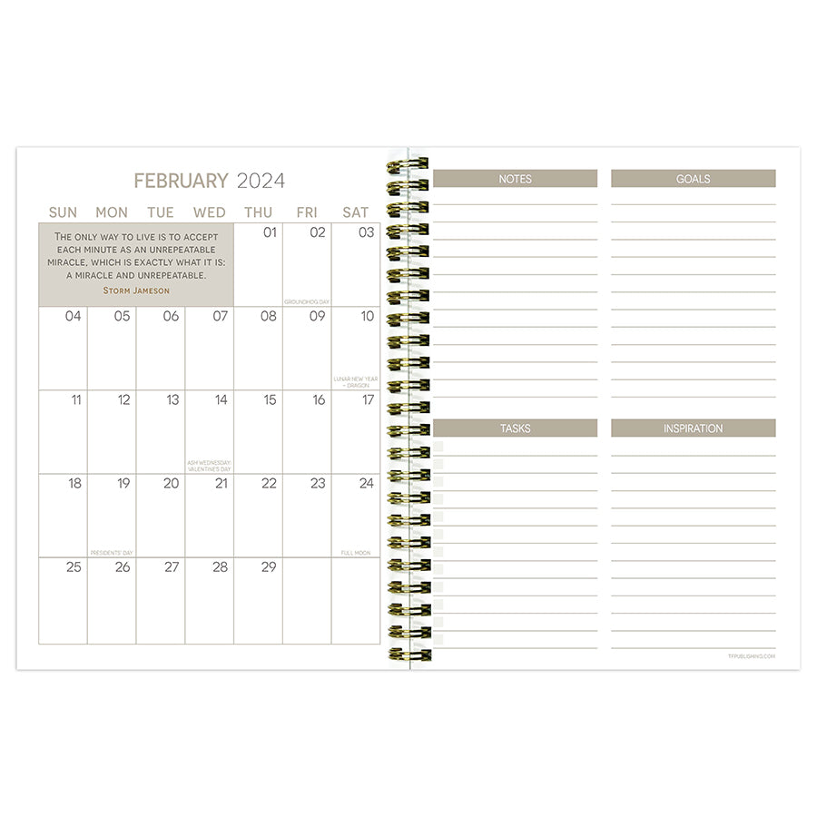 2024 Vintage Botanical Medium Weekly Monthly Planner