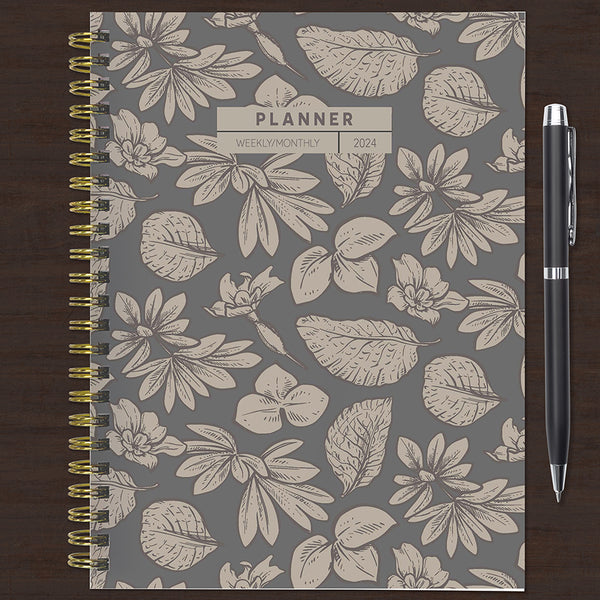 2024 Vintage Botanical Medium Weekly Monthly Planner