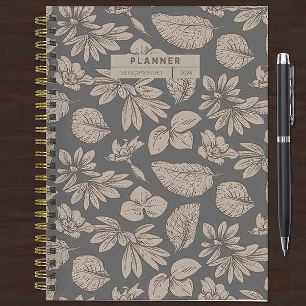 2024 Vintage Botanical Medium Weekly Monthly Planner
