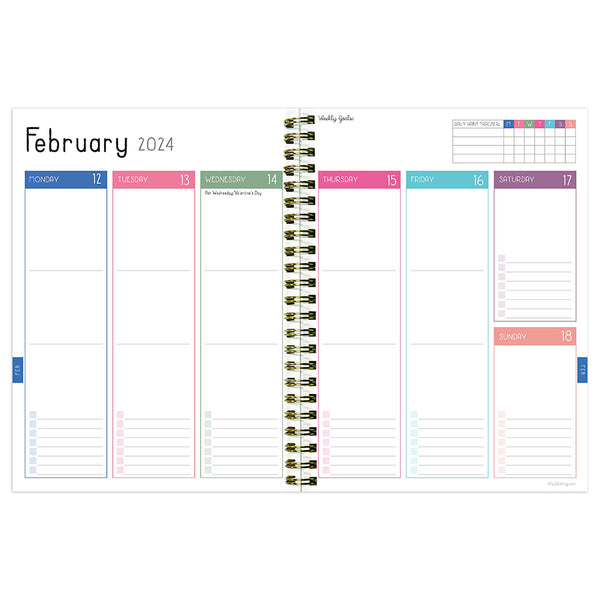 2024 Preppy in Pink Medium Weekly Monthly Planner