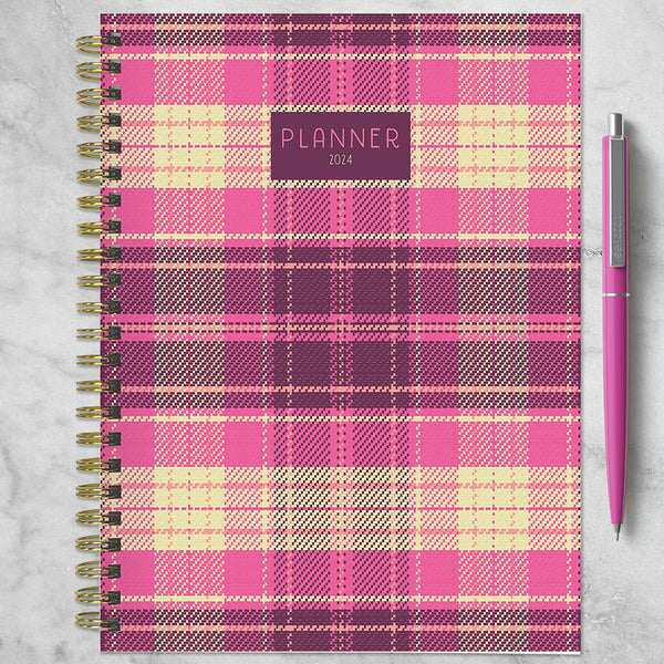 2024 Preppy in Pink Medium Weekly Monthly Planner