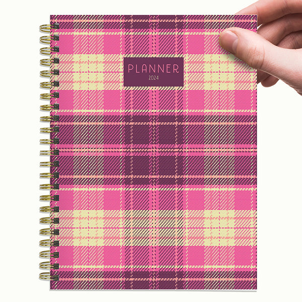 2024 Preppy in Pink Medium Weekly Monthly Planner