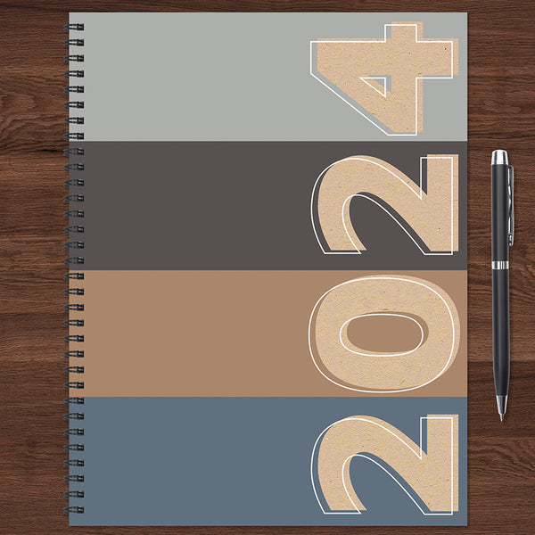 2024 Basic Rows Large Weekly Monthly Planner