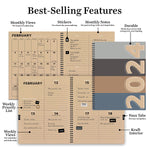 2024 Basic Rows Large Weekly Monthly Planner