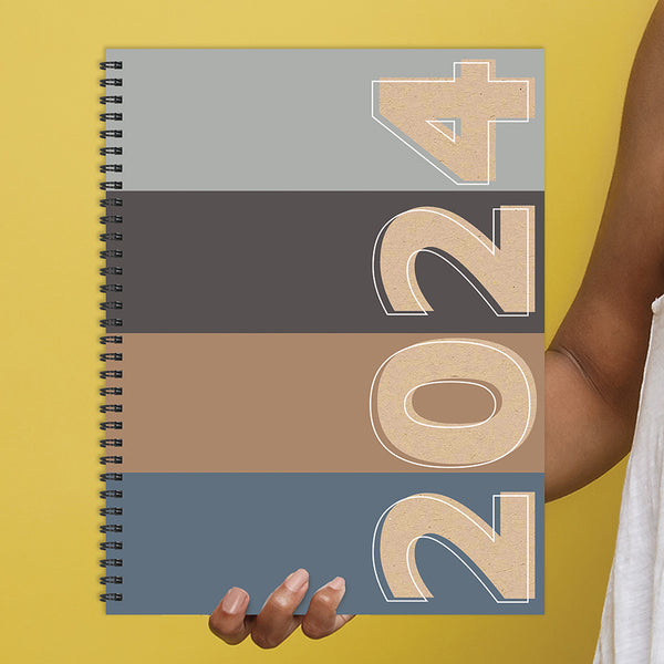 2024 Basic Rows Large Weekly Monthly Planner