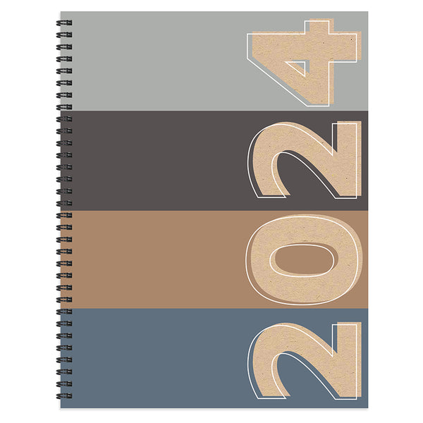 2024 Basic Rows Large Weekly Monthly Planner