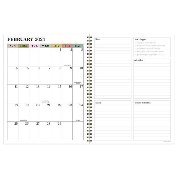 2024 New Year Large Weekly Monthly Planner