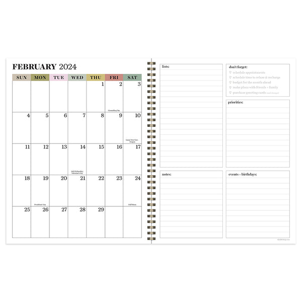 2024 Wild Sage Large Weekly Monthly Planner