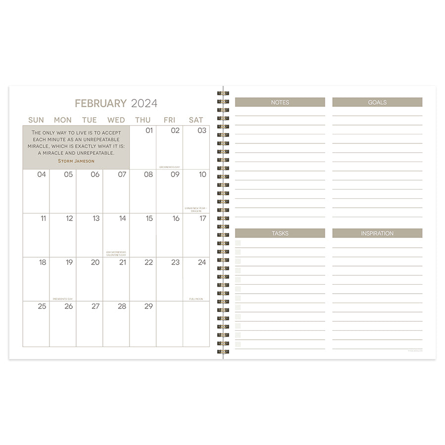 2024 Black & Tan Large Weekly Monthly Planner-4
