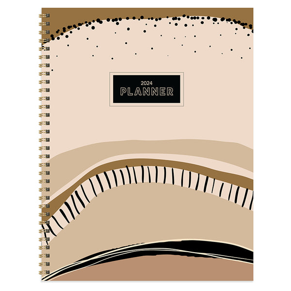 2024 Black & Tan Large Weekly Monthly Planner