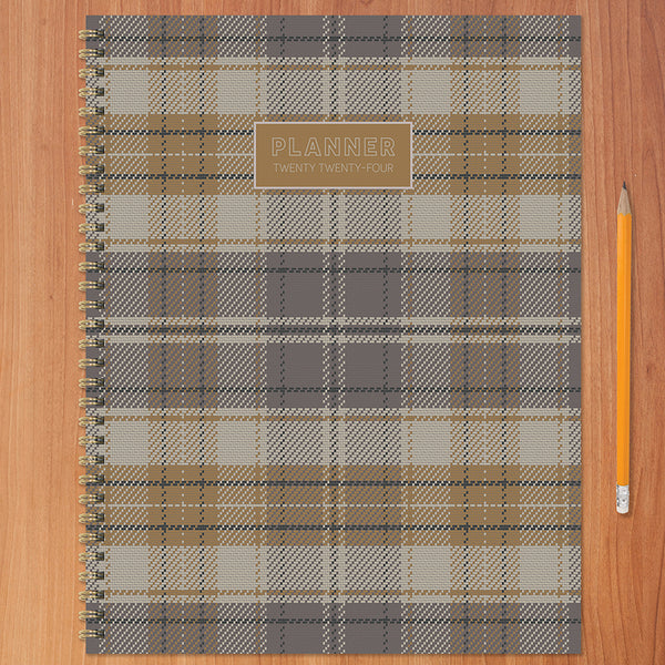 2024 Hunter's Lodge Plaid Large Weekly Monthly Planner