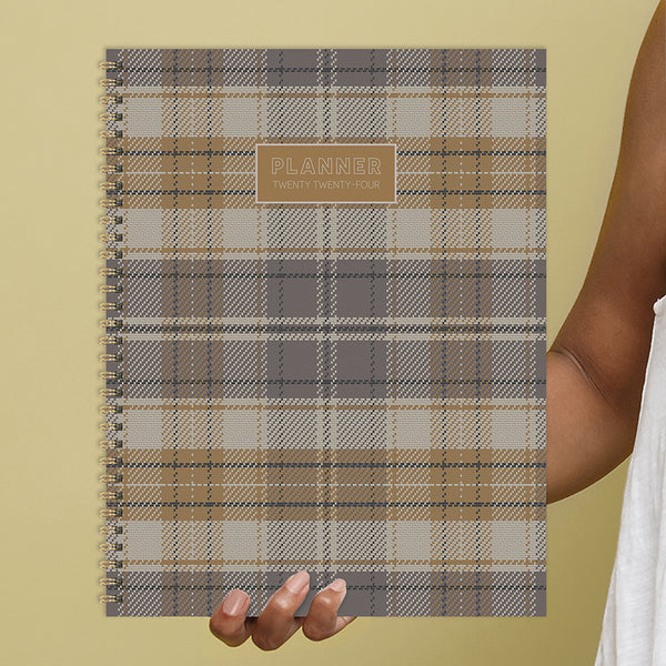 2024 Hunter's Lodge Plaid Large Weekly Monthly Planner