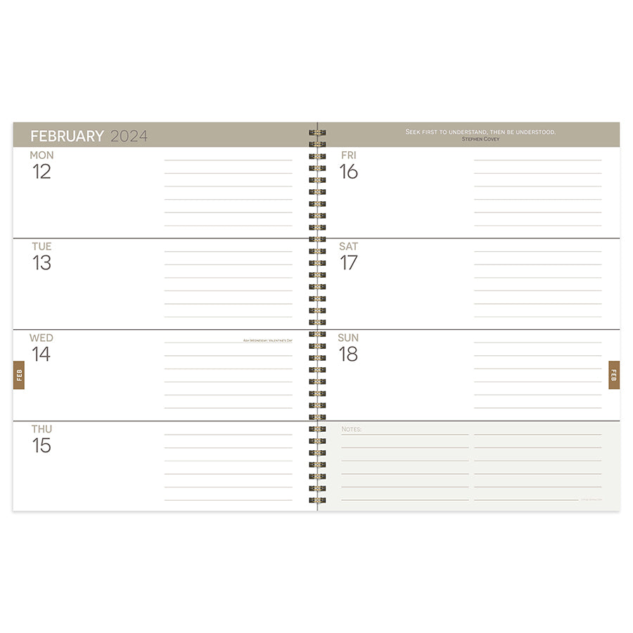 2024 Tranquil Floral Large Weekly Monthly Planner-5