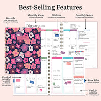 2024 All the Flowers Large Weekly Monthly Planner