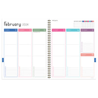 2024 Pink Plum Blush & Petal Large Weekly Monthly Planner