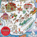 1000 Piece Greetings From The North Pole Map Christmas Jigsaw Puzzle-3