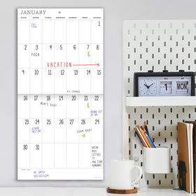 Undated 12" x 12" Dry Erase Wall Calendar - 0