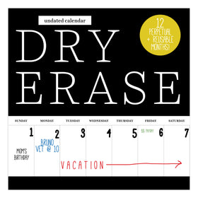 Undated 12" x 12" Dry Erase Wall Calendar