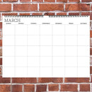 Undated 17" x 12" Dry Erase Medium Wire-o Hanging Wall Calendar-5