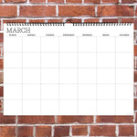 Undated 17" x 12" Dry Erase Medium Wire-o Hanging Wall Calendar